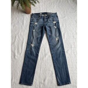 AG Adriano Goldschmied Stilt Cigarette Leg Jean Distressed Size 28R
